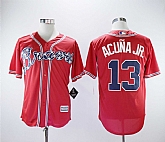Braves 13 Ronald Acuna Jr. Red Cool Base Baseball Jerseys,baseball caps,new era cap wholesale,wholesale hats